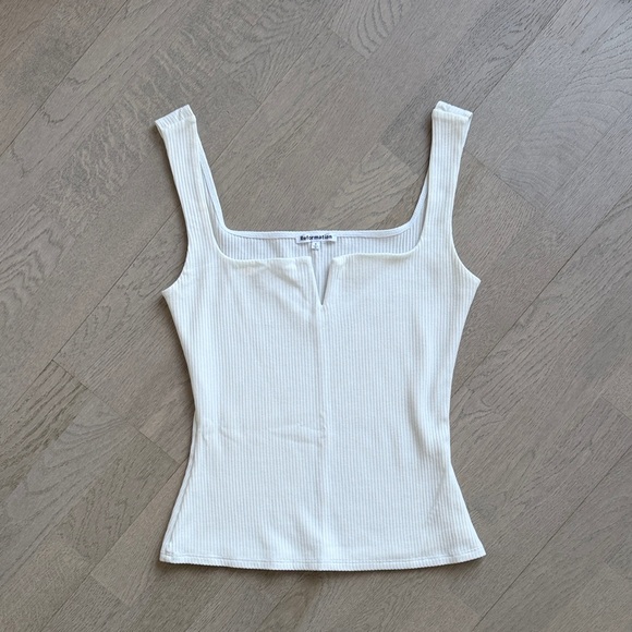 White Ribbed Tank Top - Size Small - Picture 5 of 6